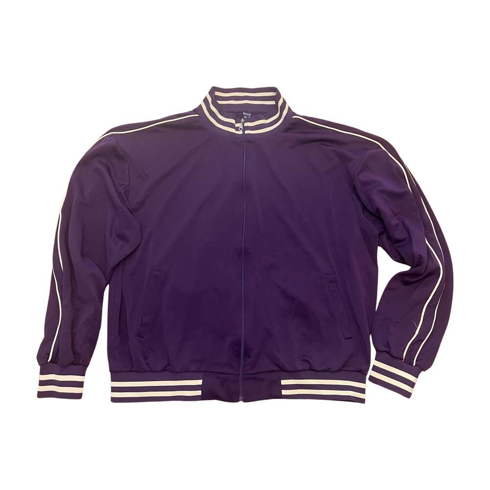 Evolution In Design Men's Purple Full Zip Stripe Trim Track Jacket 4XL